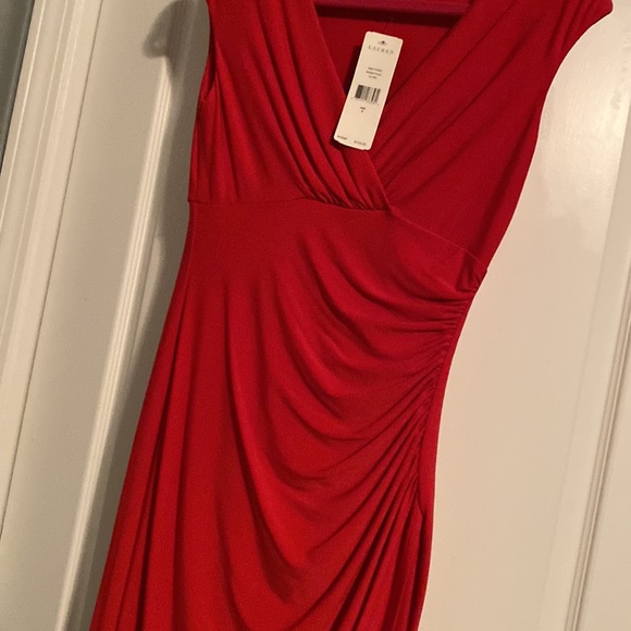 Lauren Ralph Lauren Red Cocktail Dress Size 2 - Picture 4 of 5